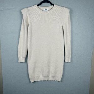 BB Dakota by Steve Madden Cream Long Puff Sleeve Sweater Dress XS